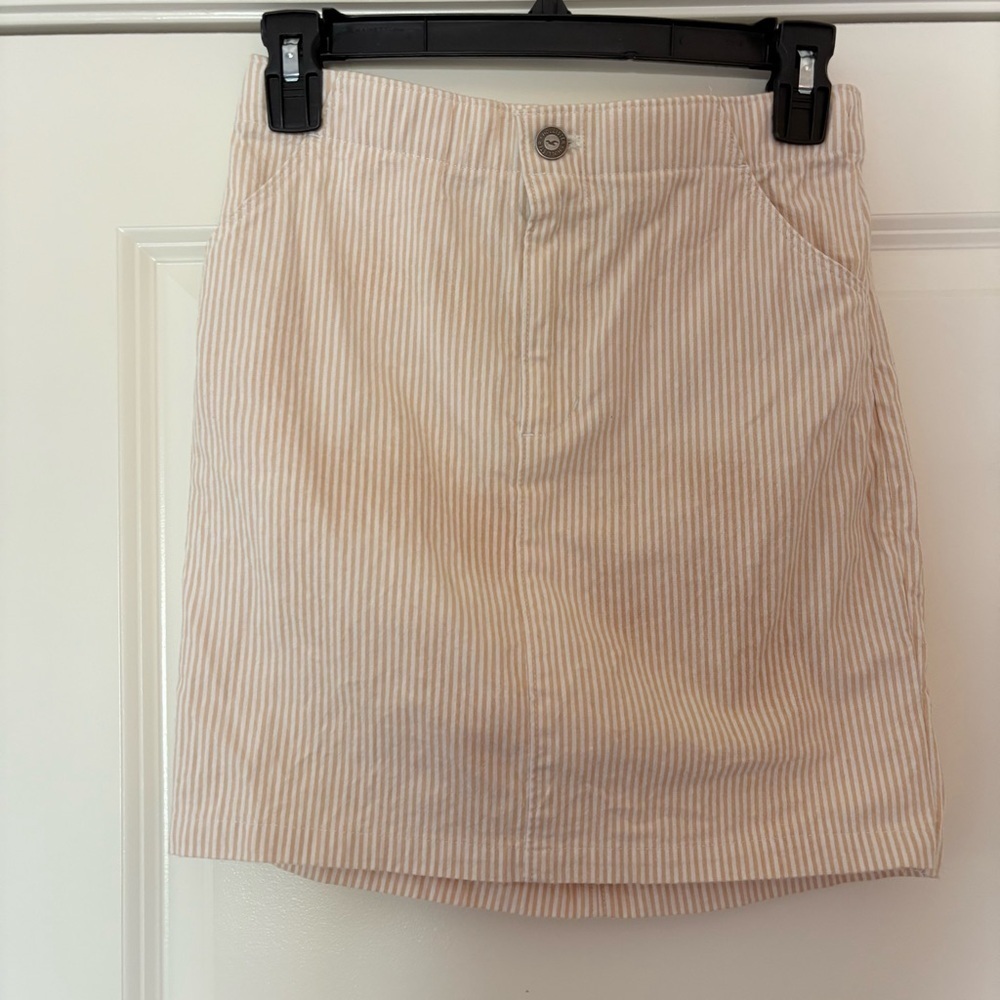 Hollister Women’s Striped Cream Mini Skirt